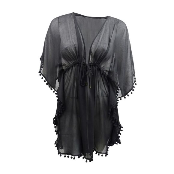 Bleu by Rod Beattie Women's Plus Gypset Chiffon Caftan Swim Cover-Up (1X, Black) - Picture 1 of 3